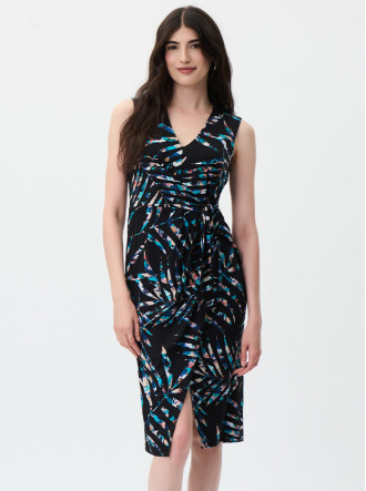 231108 Dress - Black/Multi (Joseph Ribkoff)